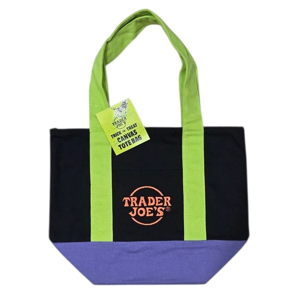 NWT Trader Joe's Mini Tote Bag Canvas Halloween Fall Limited Edition 2025